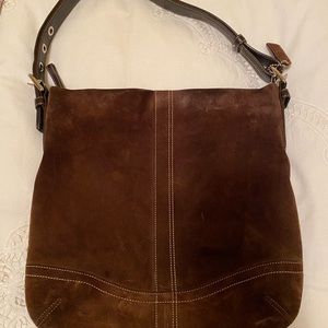 90’s Vintage Suede Brown Coach Bucket Bag